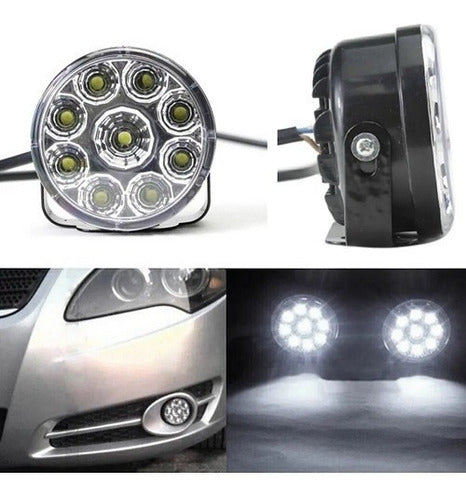 Par Faro X2 Led 9 Led Faro Aux Led Auto,moto,utv,4x4 5