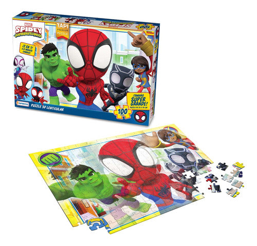 Tapimovil Rompecabezas Puzzle Disney Spidey Lenticular 3D 100 Pz Orig 0