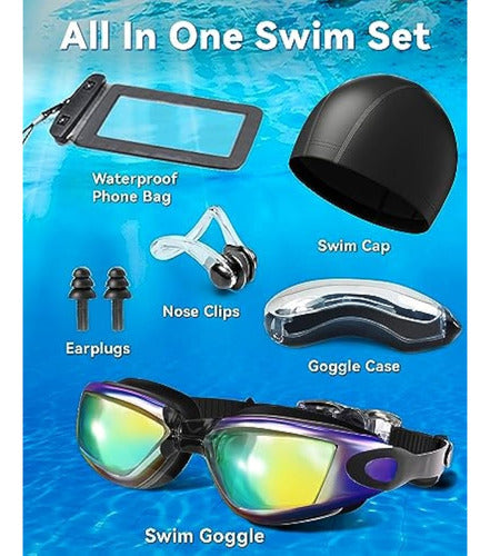 Juego De Gafas De Natación 6 En 1, Gafas De 1