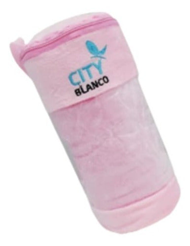 City Blanco Manta Frazada C/ Bordado Para Cuna 70 X 100cm En Pack Regalo 1