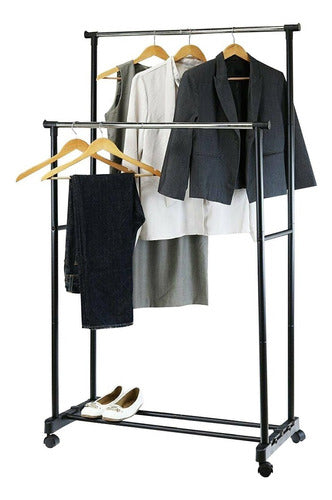 Atrix Double Expandable Garment Rack with Wheels - Super Offer 0