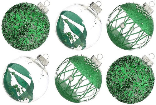 6 Bolas De Navidad Ps Xmasexp - 3 Diseños Verdes 10cm 0