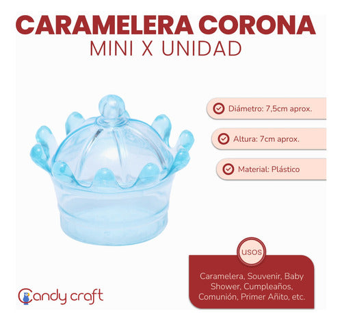 Plastic Mini Crown Candy Holder! Ideal Souvenir! 1 Unit! 9
