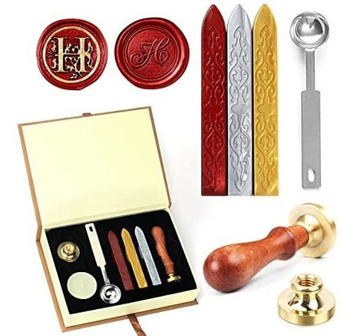 Wasole Wax Seal Stamp Kit, 2pcs Letter H 0