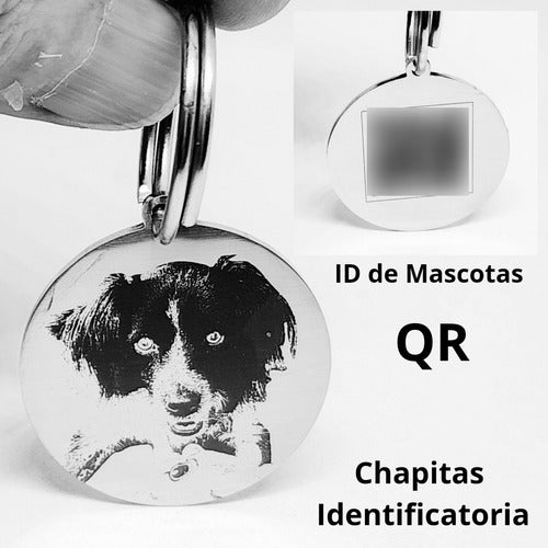Pet ID Tag with Photo and QR Code 0