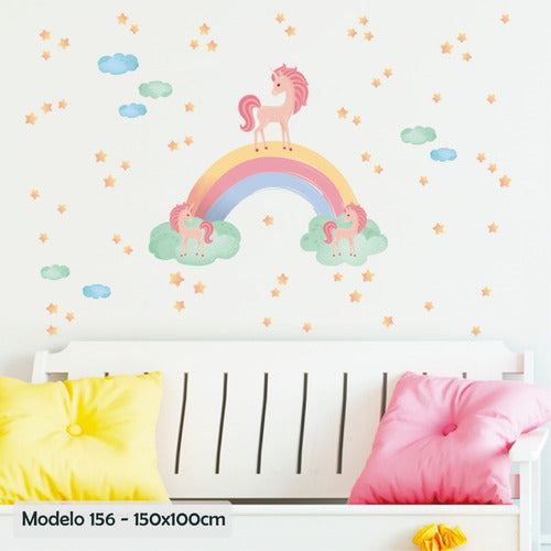 Children's Unicorn Rainbow Flower Decorative Wall Decals 9