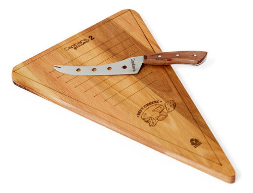 Capibara Wooden Cheese Board and Surgical Steel Knife Set 0