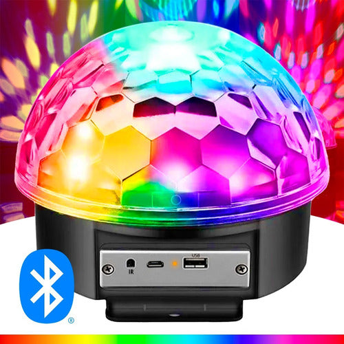 Bola Luz Led Rgb Rítmica Parlante Usb Mp3 Bluetooth 10w 6