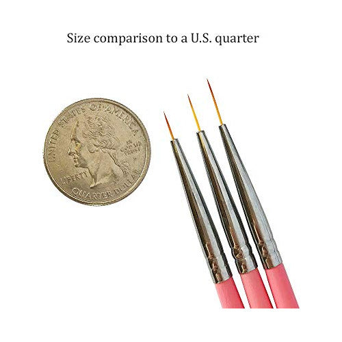 Winstonia Wine. Super Thin Nail Art Liner Brushes Set 2