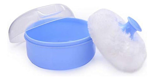 Colorsheng Baby Body Powder Puff Box - 2 Units, Blue/Pink 3