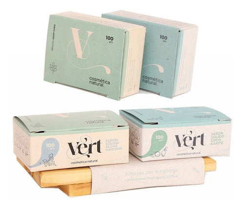 Vert Natural and Organic Solid Soaps Kit + Soap Dish - Kit Jabones Sólidos Naturales + Jabonera