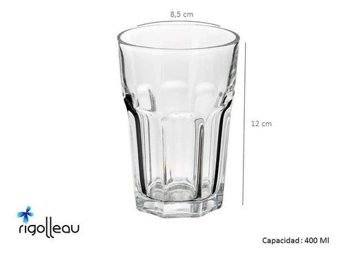 Rigolleau Set Vajilla 2pers Plato Vaso Vidrio Cubierto Casa 1