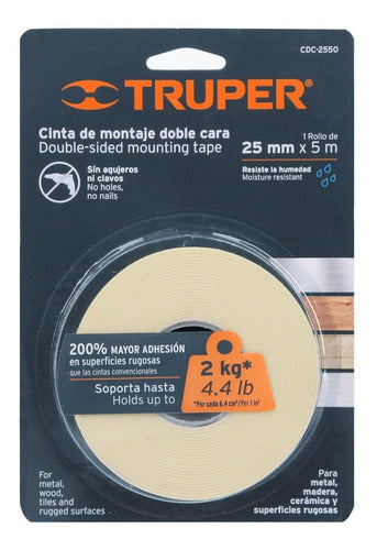 Truper Double-Sided Tape 25mm X 5m 11727 0