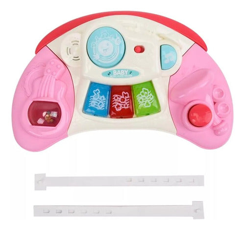 Explorer Fan Piano Musical Luz Explorer Fan Melodias Bebe Rosa Pf03 2