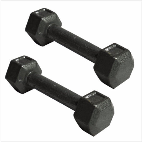 FDN Pair of 4 Kilo Solid Cast Iron Dumbbells 0