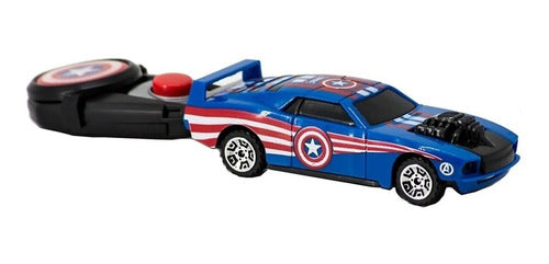 Avengers Cars Toy with Launcher Key Pusher New 0