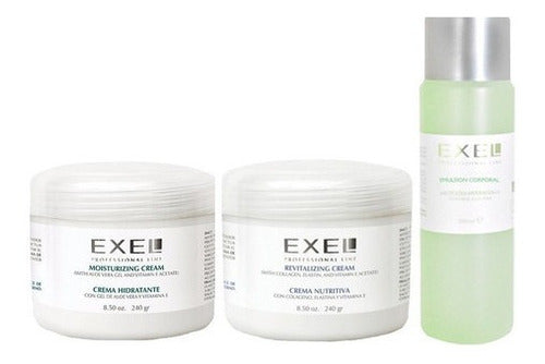 EXEL Dry Skin Cream Kit for Professional Esthetic Use - Kit Exel Emulsión Cremas Para Piel Seca Profesional Estética