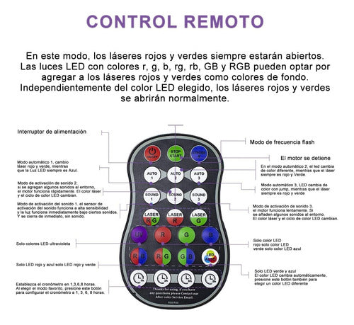 Luz De Festa Laser Rgb 6 Cabeças De Lâmpada E 120 Padrões 3