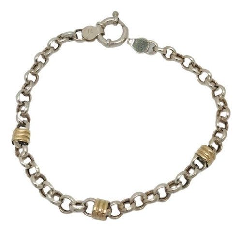 Crisol Rolled Silver and Gold Bracelet with Sailor Clasp 0