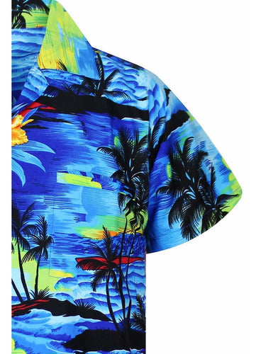 V.H.O. Funky Hawaiian Shirt, Shortsleeve, Surf, Blue, XS 4