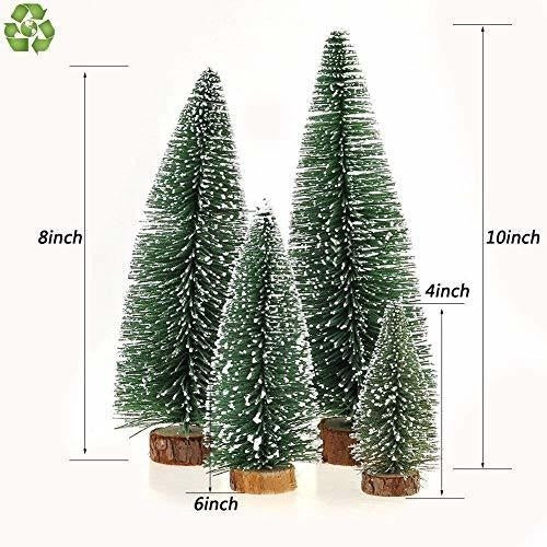 Uniprimebbq Mini Arbol De Navidad C/base De Madera - 4 Piezas 6