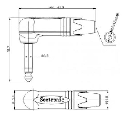 Seetronic Sp2rx Connector Plug Mono Metallic, Angular 90º 2