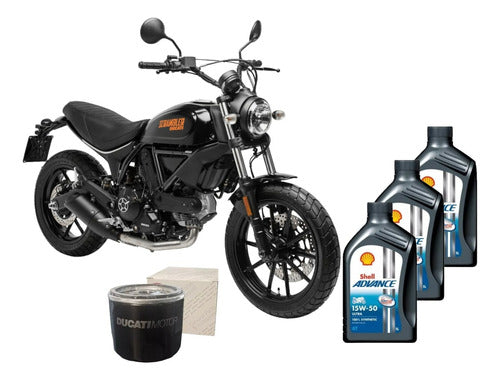 Kit Service Ducati Scrambler 400 Filtro De Aceite + Aceite 0