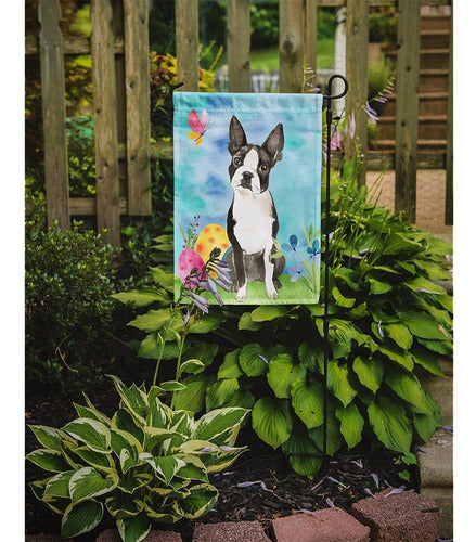 Caroline's Treasures CK1923GF Easter Eggs Boston Terrier Garden Flag 1