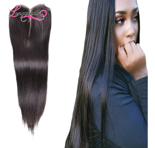 LongQi 100% Brazilian Virgin Human Hair Closure Extensions 0