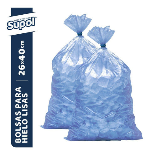 SUPOL Bolsas P/hielo Lisas 26x40 1000 Unid. 2 Kg Calidad Premium 0