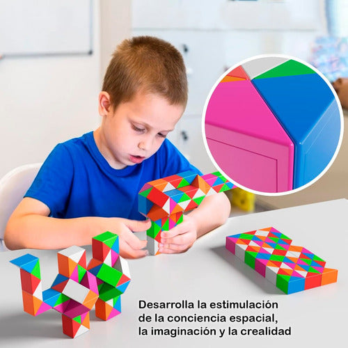 Qiyi Magic Snake Cube 72 Blocks - Multicolor Puzzle Toy 1