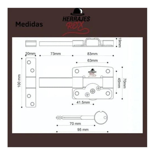 REXX Security Bolt Lock with Cross Key - X7 3