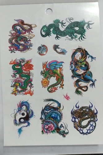 Temporary Self-Adhesive Tattoos Variety Pack 6 Sheets 18