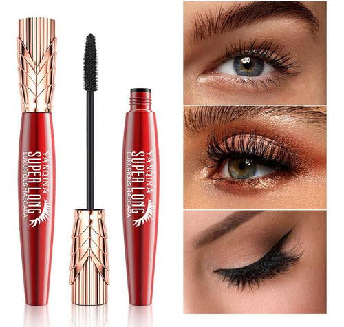 Super Long Lash Mascara, Waterproof 4D Lengthening Mascara - Black 2