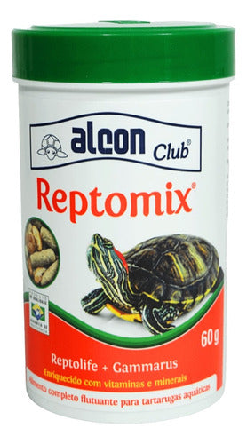 Ração Alcon Club Reptomix 60g Tartarugas Aquáticas Kit Co 1