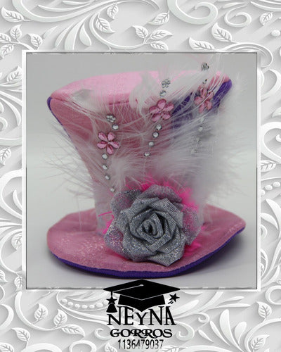 Elegant Mini Galera Hat - Bride 15th Birthday Party Wedding Cotillion 3