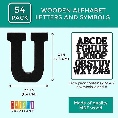 Bright Creations 54 Wooden Alphabet Letters for Crafts, Decor 1