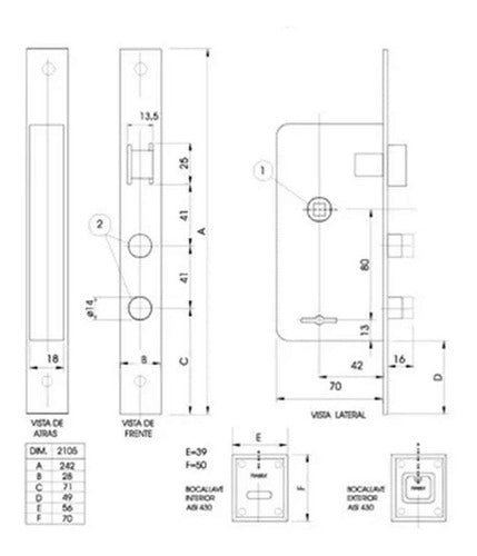 Trabex 3101 Lock with 6 Combinations and Rotating Bolt 1