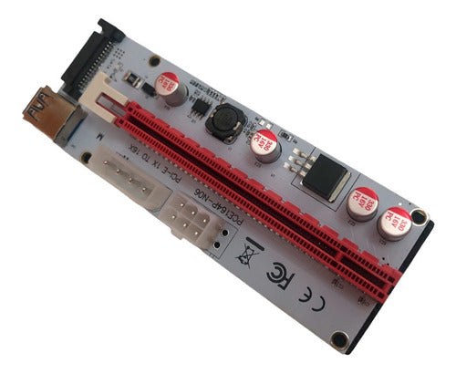 PCI-E 1x to 16x Graphics Riser Mining Combo - 12 Units, Version 008S, 60cm 1