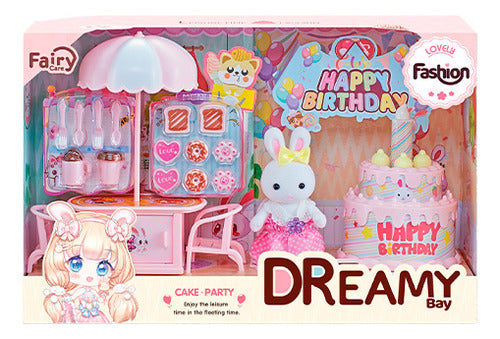 Playset Bay Dreamy Conejos Con Accesorios De Cumpleaños Ub 0