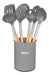 Set 6 Utensilios Nylon Con Mango De Madera Hudson Gris 0