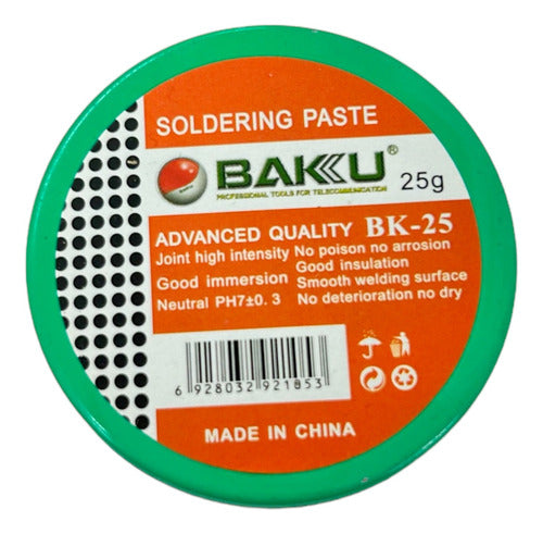 Flux En Pasta Para Soldar Desoldar Profesional 25gs Baku-25 1