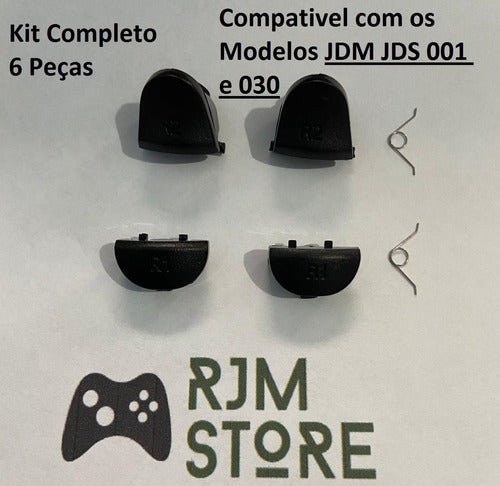 Kit Botões L1 L2 R1 R2 Ps4 + Molas - Jdm Jds 001, 020, 030 0