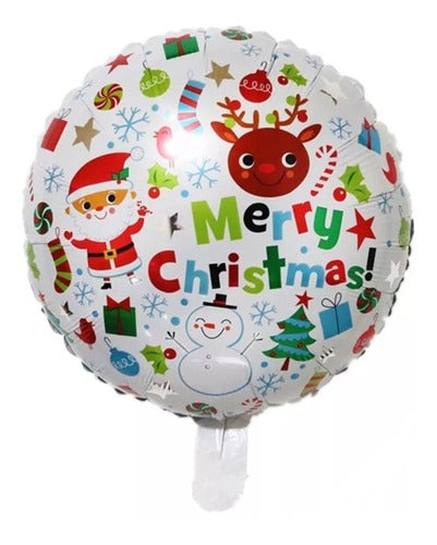 10 Globos Navidad Merry Christmas Fondo Blanco 0