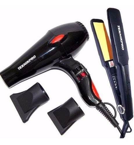 Teknikpro Student Professional Dryer + Flat Iron Kit 0