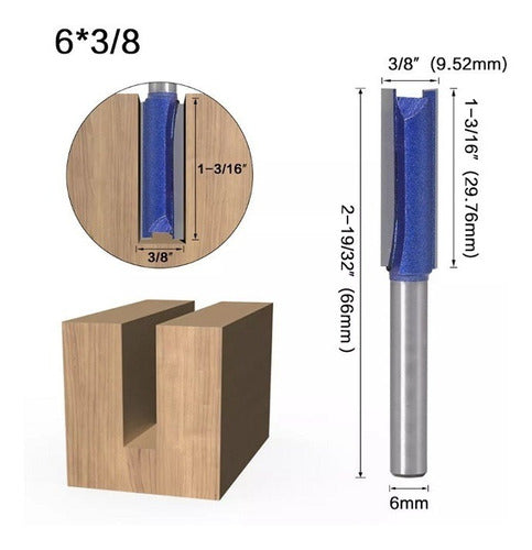 Ventaabsoluta Fresa De Corte 3/8'' Router Cnc Vastago 6mm 1