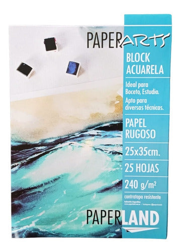 Block Watercolor Paper 240g 25x35cm 25 Sheets Rough Paperland 0