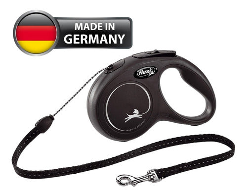 Flexi Retractable Leash New Classic S Cord 5m Max12 Kg Black 0