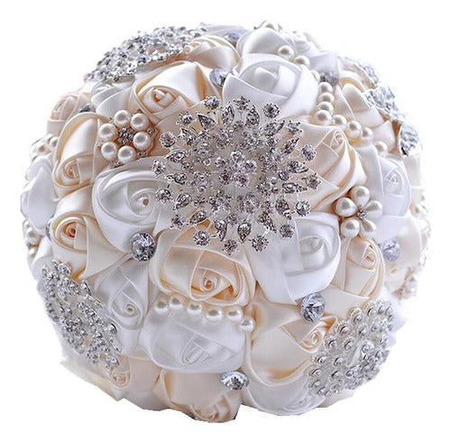 Tomsong Elegant Wedding Flowers Bridal Bouquet Pearl Bride Maid of Honor 0