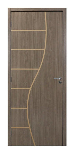 Kit Porta De Madeira Decorada 215x74cm Com Batente De Mdf 0